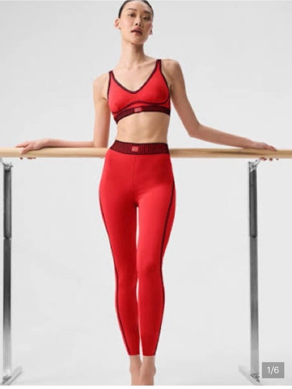 Red Seamless Sports Bra and Legging Set
